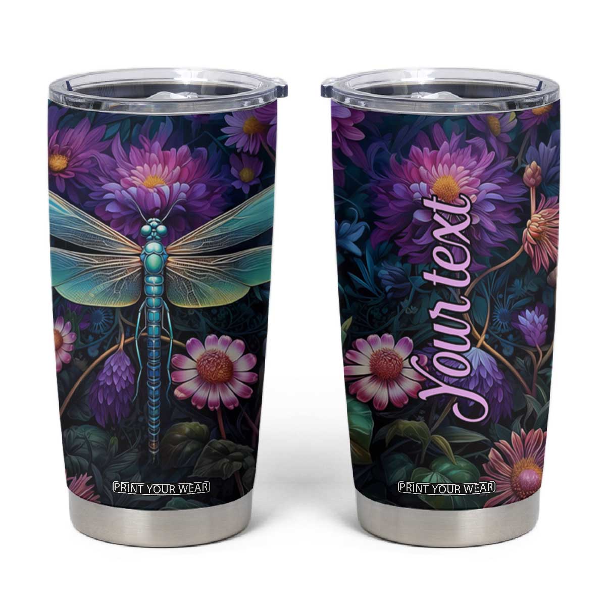 Dragonfly Lapis Lazuli Crystal Mosaic Tumbler Cup Personalized TS04 Multicolor Print Your Wear