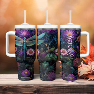 Dragonfly Lapis Lazuli Crystal Mosaic Tumbler With Handle Personalized TS04 Print Your Wear