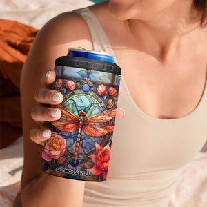 Dragonfly Hyacinth Crystal Mosaic 4 in 1 Can Cooler Tumbler Personalized TS04 Print Your Wear