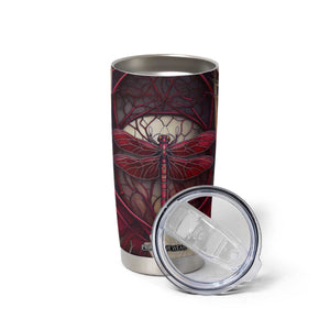 Dragonfly Garnet Crystal Mosaic Tumbler Cup Personalized TS04 Print Your Wear