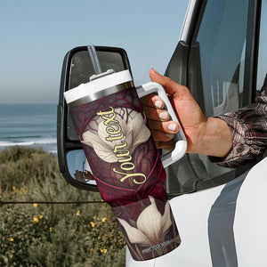Dragonfly Garnet Crystal Mosaic Tumbler With Handle Personalized TS04 Print Your Wear