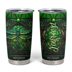 Dragonfly Emerald Crystal Mosaic Tumbler Cup Personalized TS04 Multicolor Print Your Wear