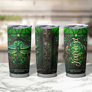 Dragonfly Emerald Crystal Mosaic Tumbler Cup Personalized TS04 Print Your Wear