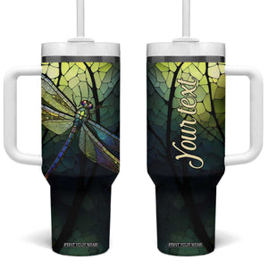 Dragonfly Citrine Crystal Mosaic Tumbler With Handle Personalized TS04 One Size: 40 oz Multicolor Print Your Wear
