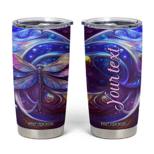 Dragonfly Amethyst Crystal Mosaic Tumbler Cup Personalized TS04 Multicolor Print Your Wear