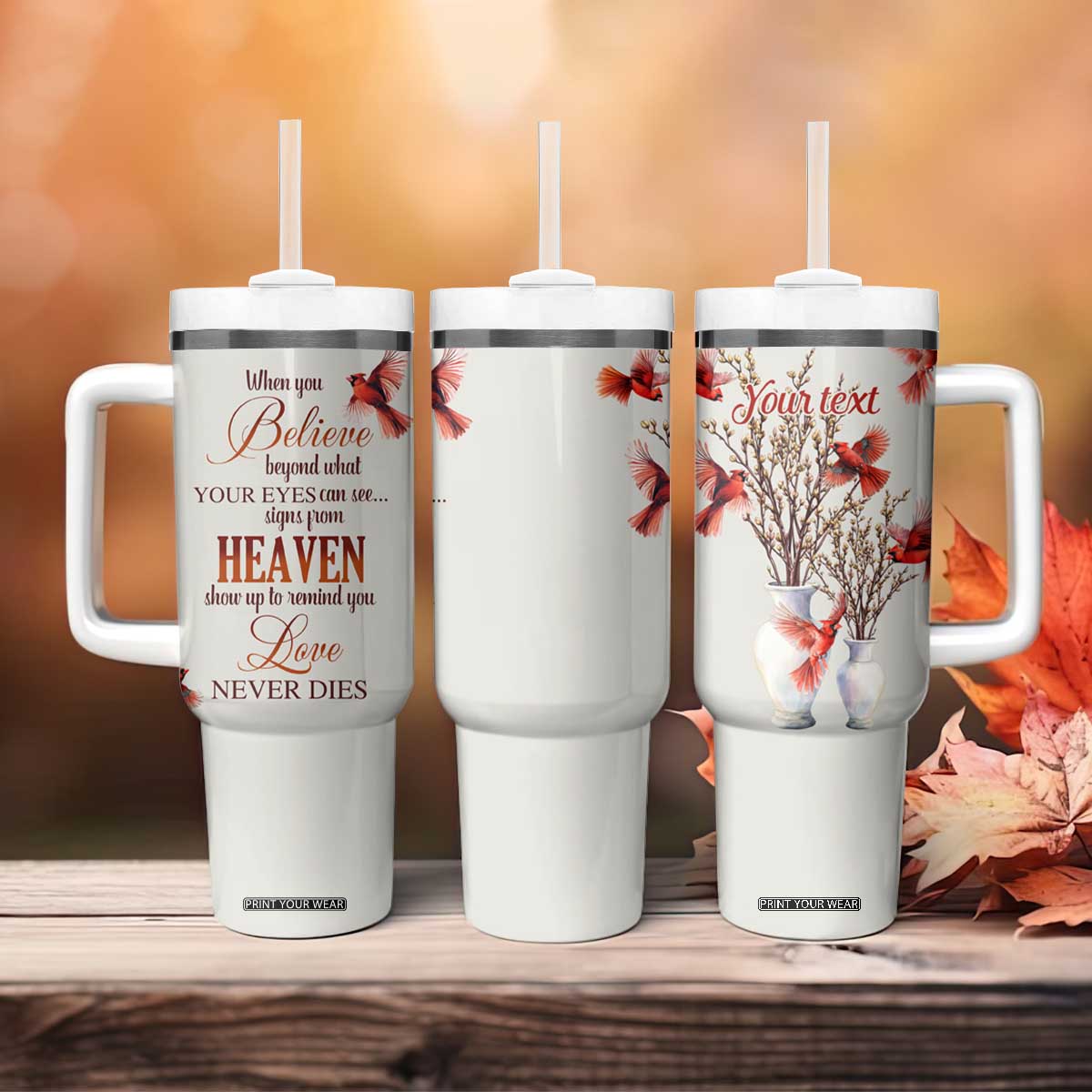 Cardinal Bird In Heaven Tumbler With Handle Personalized TS04 Print Your Wear