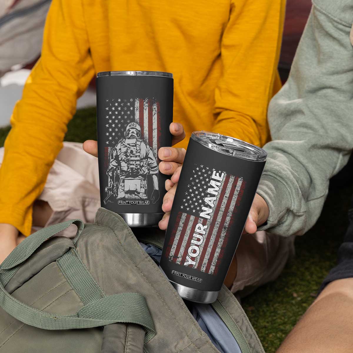Veteran Proud Tumbler Cup Personalized TS04 Print Your Wear