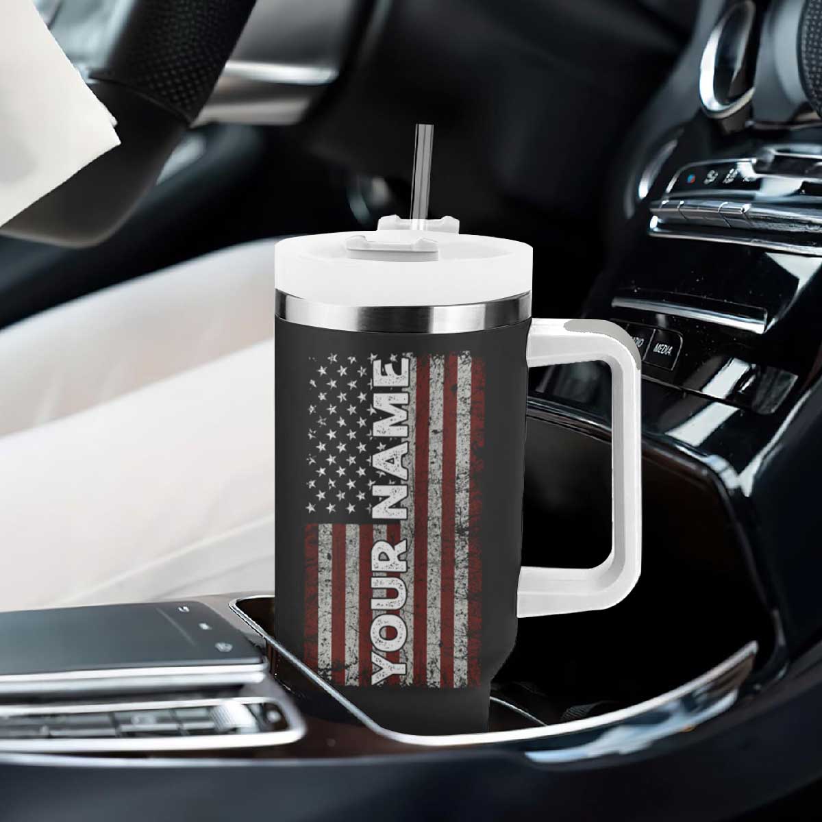 Veteran Proud Tumbler With Handle Personalized TS04 Print Your Wear