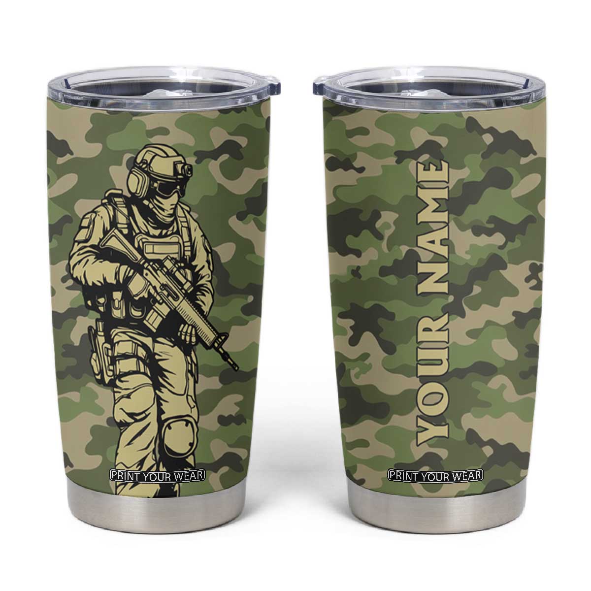 Veteran Camouflage Tumbler Cup Personalized TS04 Multicolor Print Your Wear