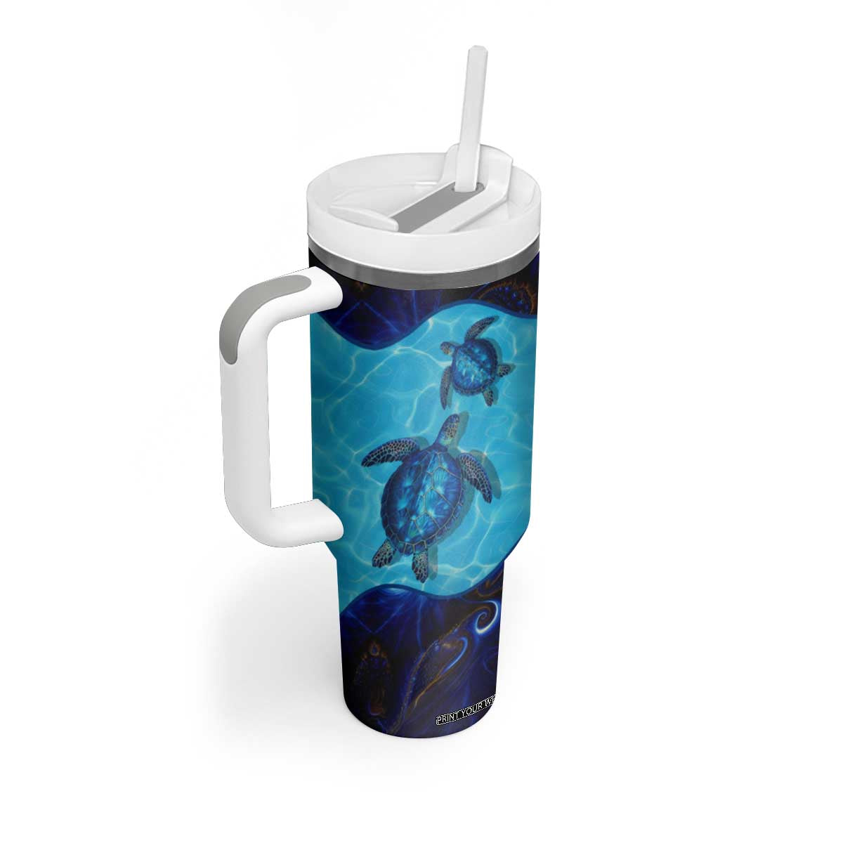 Sea Turtle Tumbler With Handle Personalized TS04 Print Your Wear