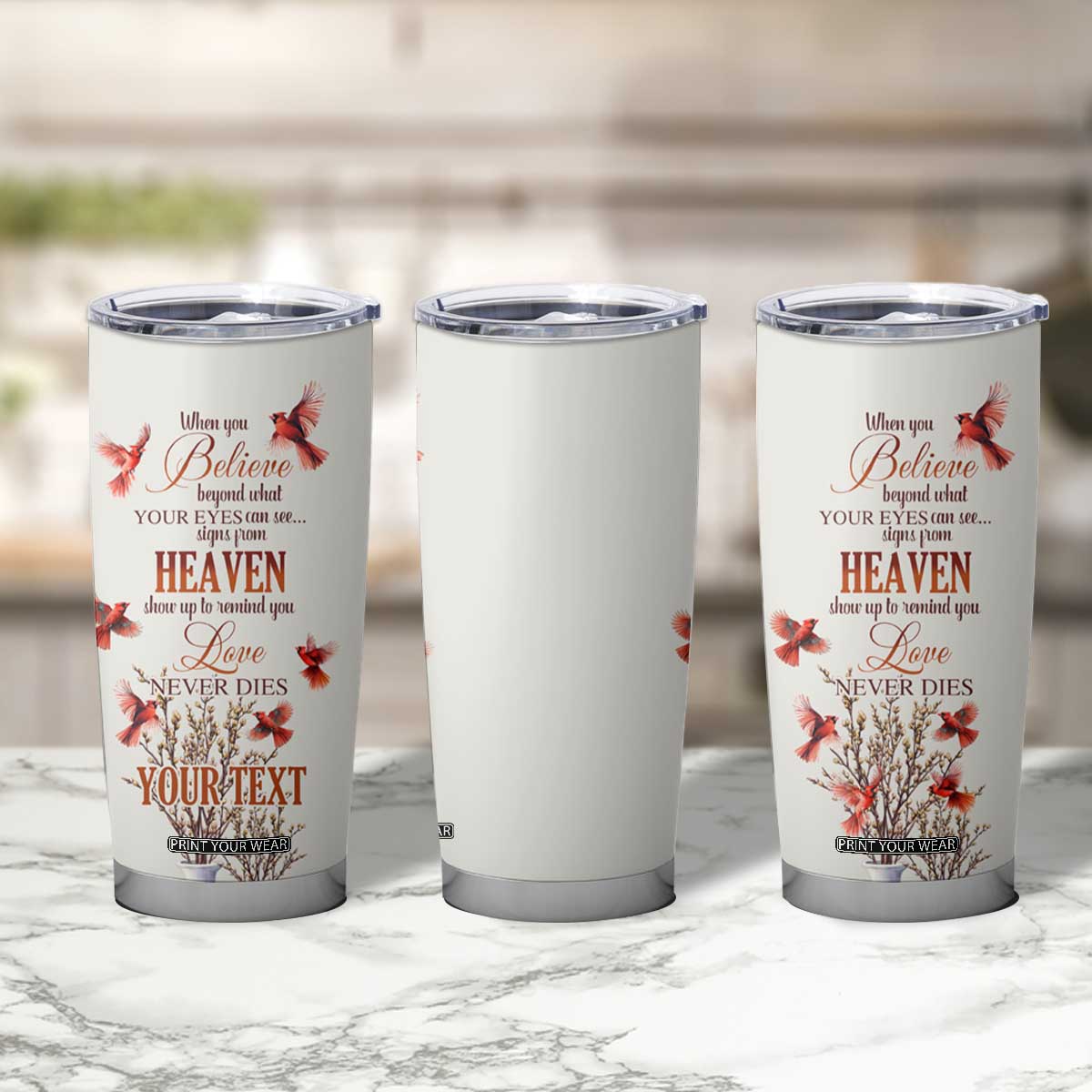 Cardinal When You Believe Beyond What Your Eyes Can See Tumbler Cup Personalized TS04 Print Your Wear