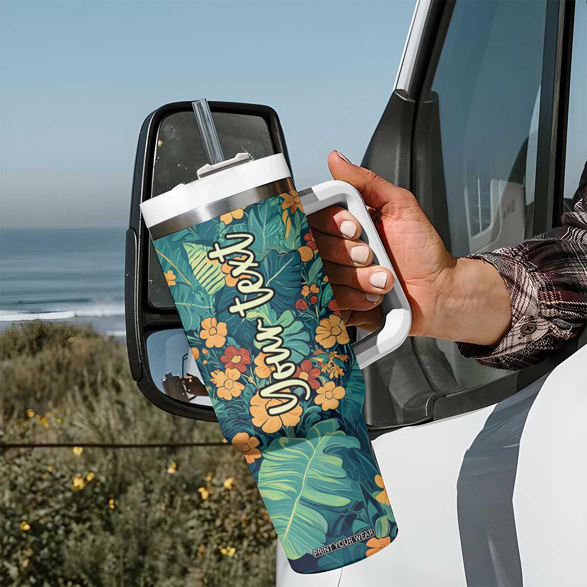 Retro Dachshund Tumbler With Handle Personalized TS04 Print Your Wear