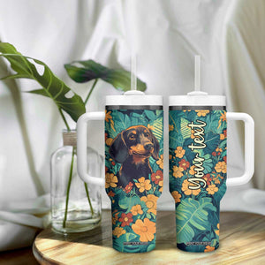 Retro Dachshund Tumbler With Handle Personalized TS04 Print Your Wear
