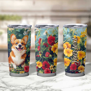 Retro Corgi Tumbler Cup Personalized TS04 Print Your Wear