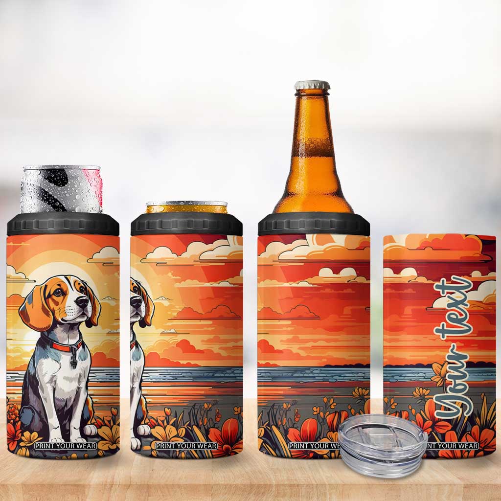 Retro Beagle 4 in 1 Can Cooler Tumbler Personalized TS04 Print Your Wear