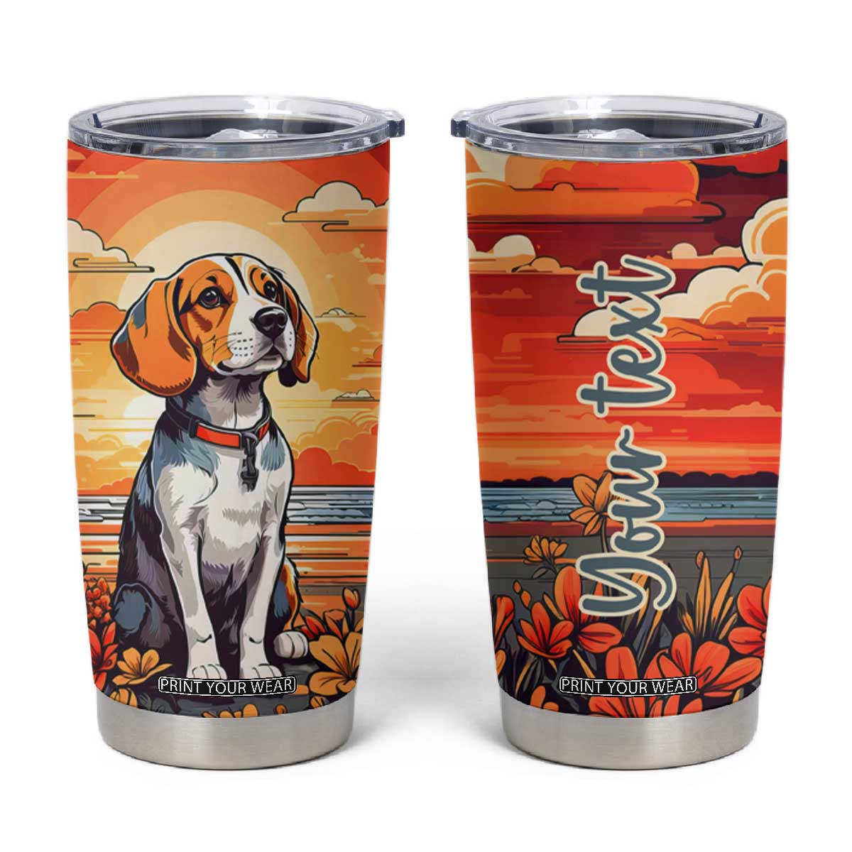Retro Beagle Tumbler Cup Personalized TS04 Multicolor Print Your Wear