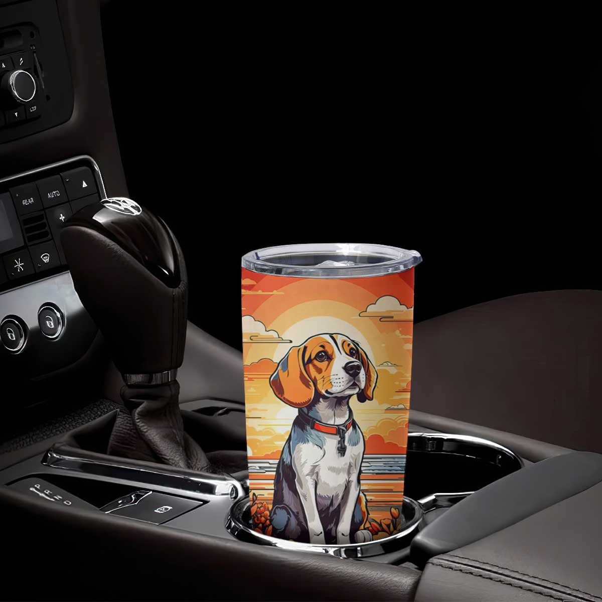 Retro Beagle Tumbler Cup Personalized TS04 Print Your Wear