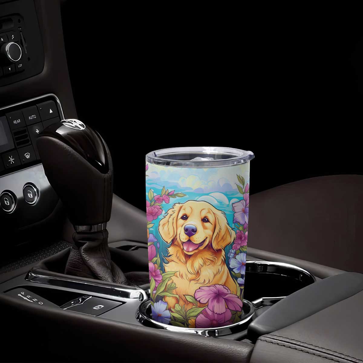 Retro Golden Retriever Tumbler Cup Personalized TS04 Print Your Wear