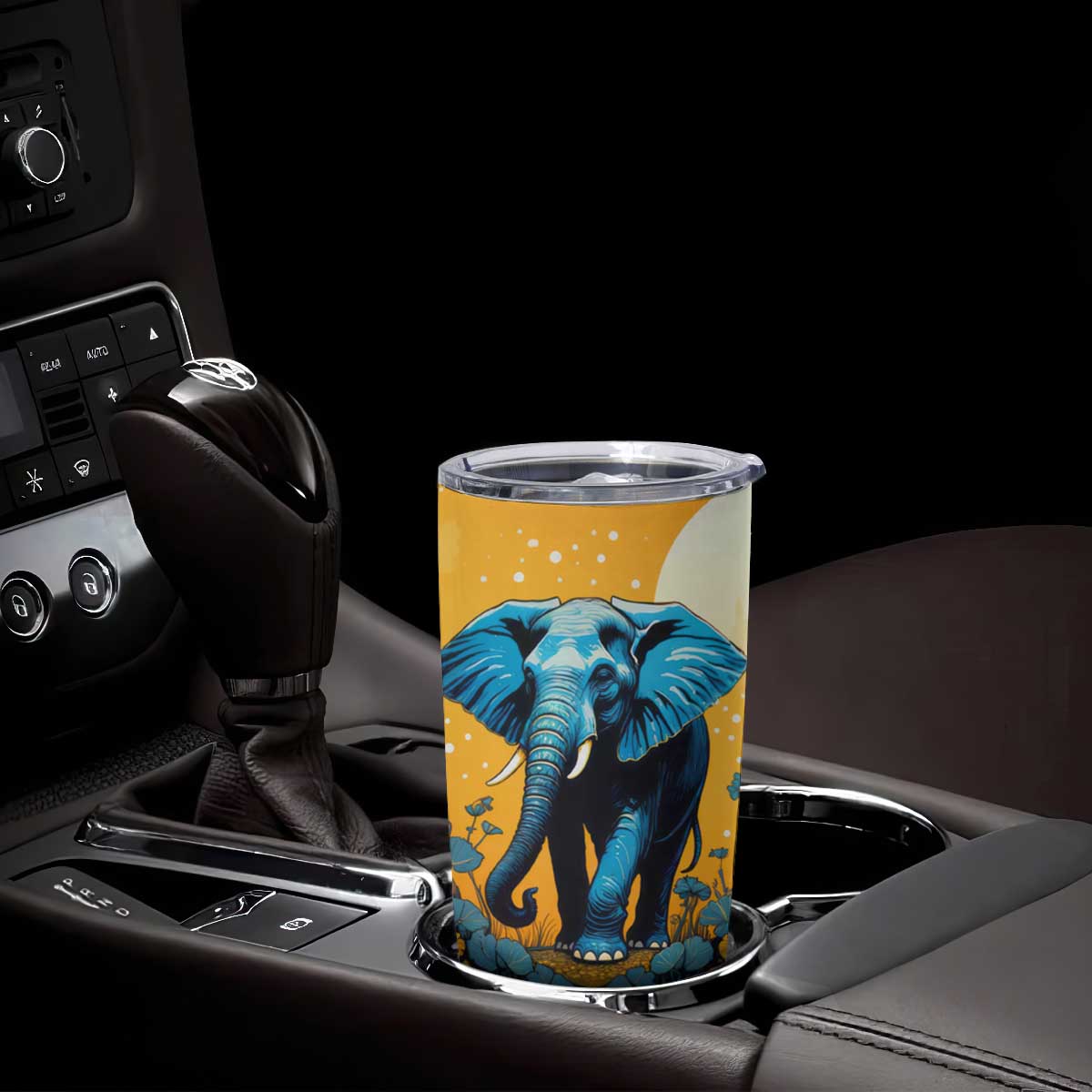 Retro Elephant Tumbler Cup Personalized TS04 Print Your Wear