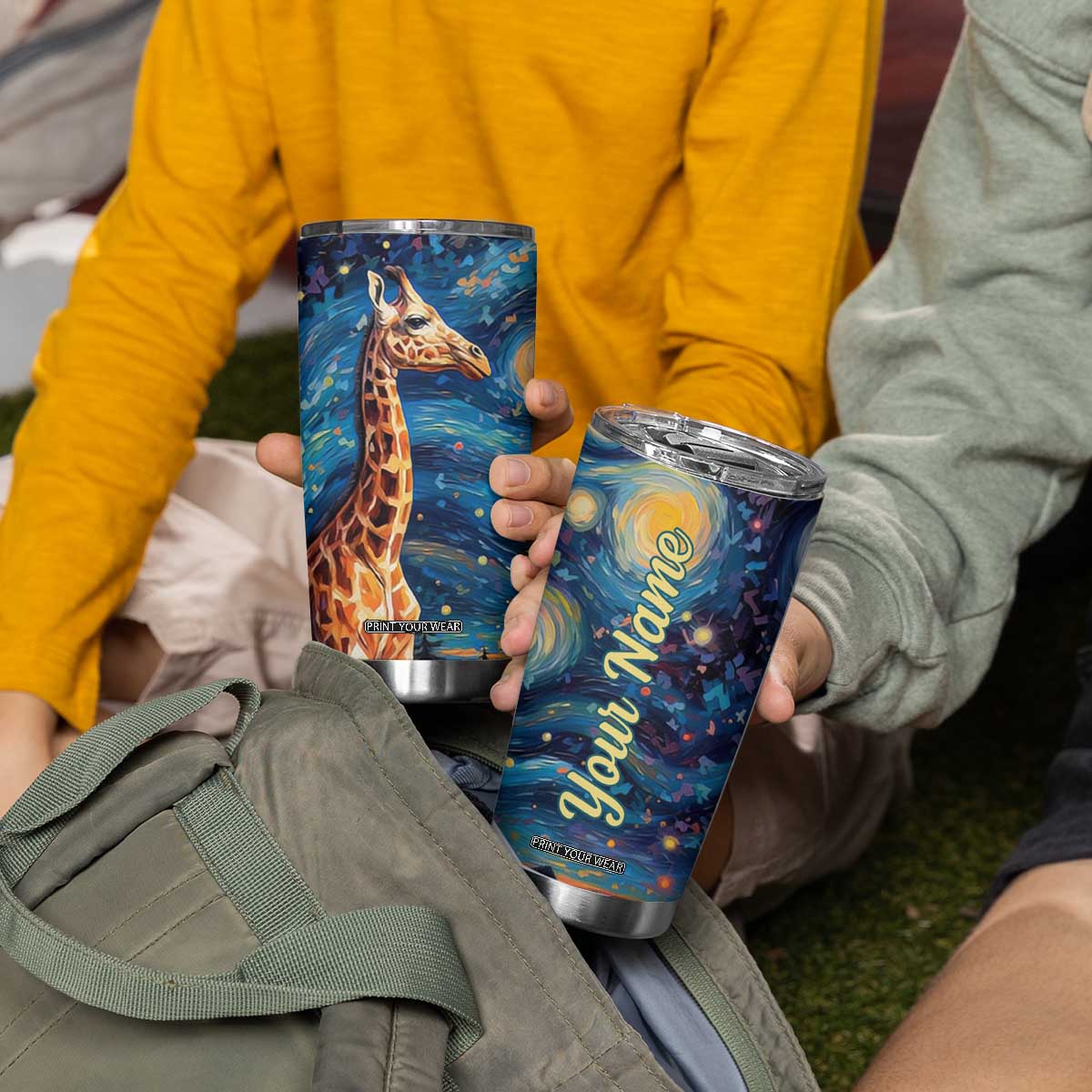 Giraffe Starry Night Tumbler Cup Personalized TS04 Print Your Wear
