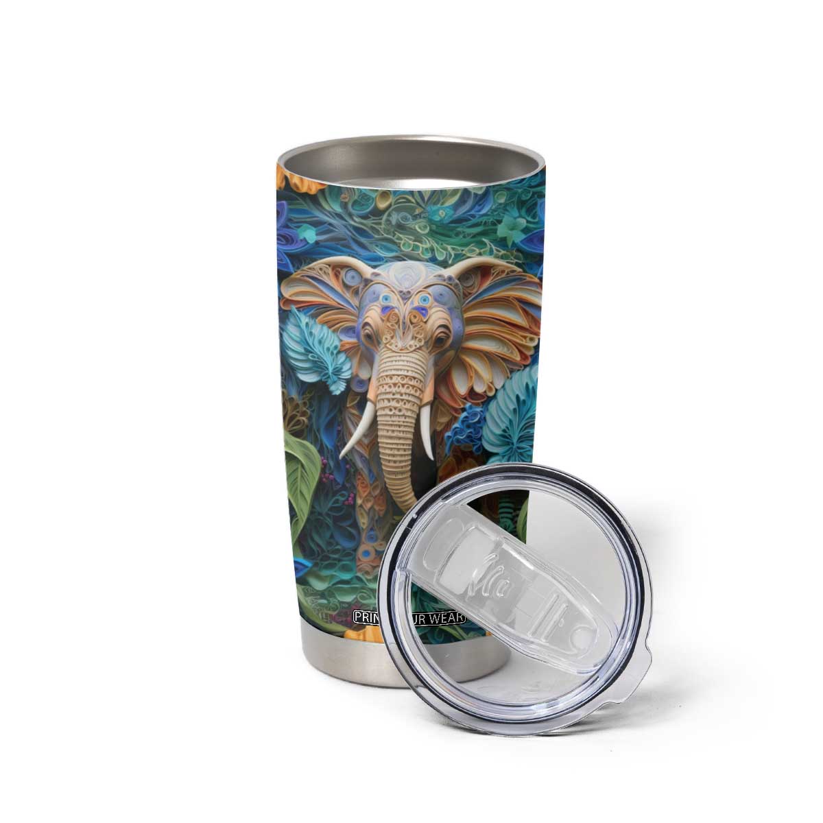 Elephant Paper Quiling Tumbler Cup Personalized TS04 Print Your Wear