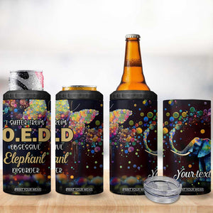 I Suffer From Oed Obsessive Elephant Disorder 4 in 1 Can Cooler Tumbler Personalized TS04 Print Your Wear