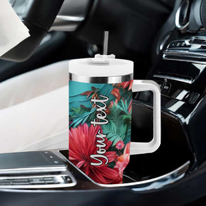 Flamingo Tropical Paper Quiling Tumbler With Handle Personalized TS04 Print Your Wear