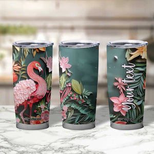 Flamingo Paper Quiling Tumbler Cup Personalized TS04 Print Your Wear