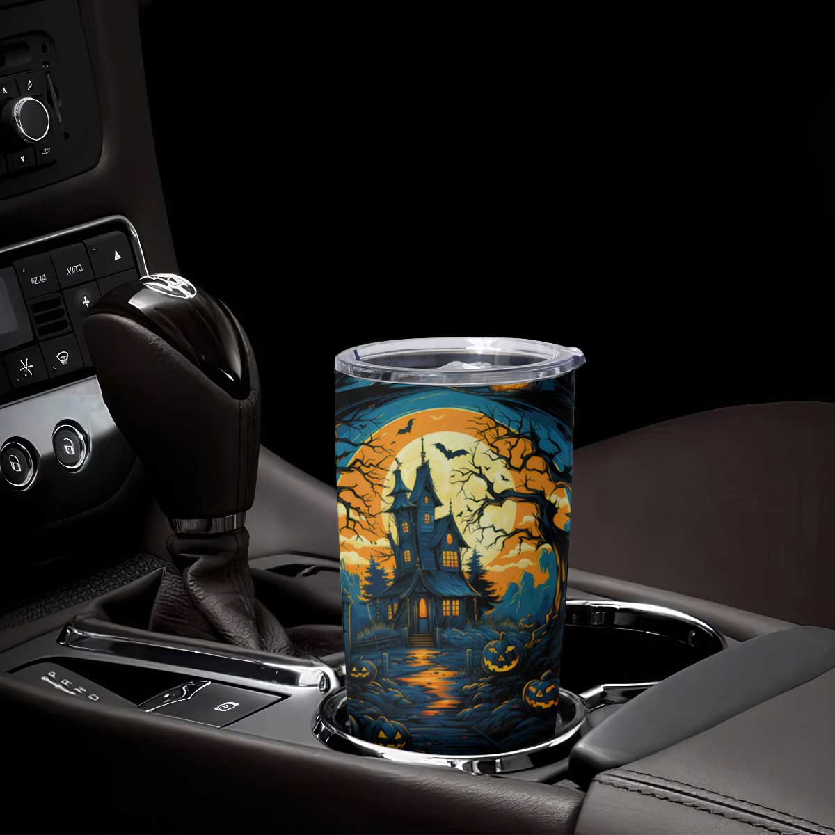 Autumn Halloween Horror House Tumbler Cup Personalized TS04 Print Your Wear