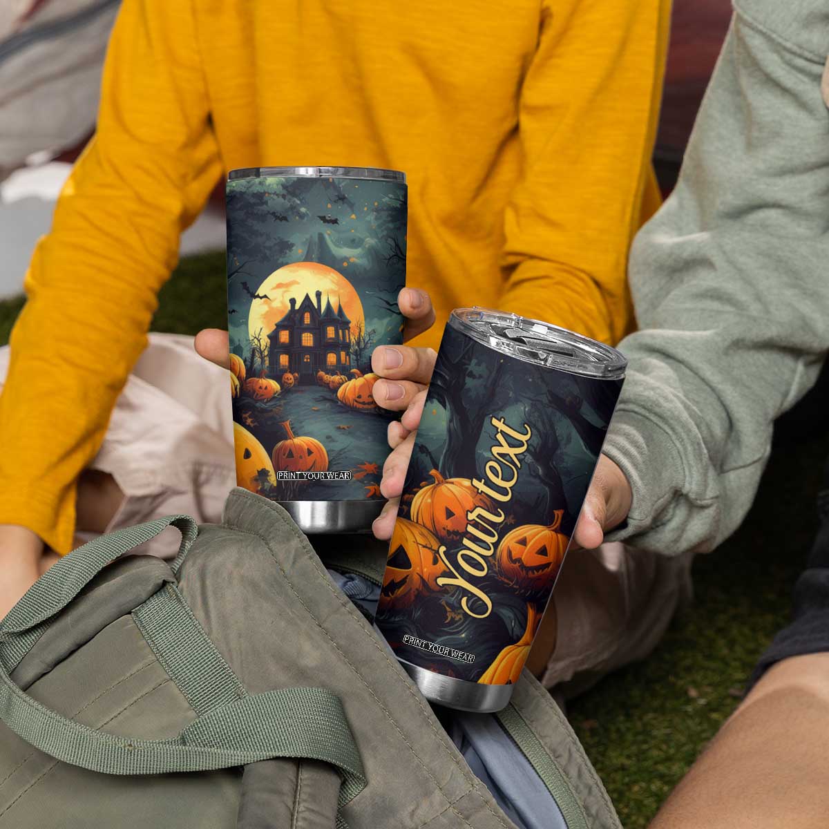 Halloween Pumpkin Tumbler Cup Personalized TS04 Print Your Wear