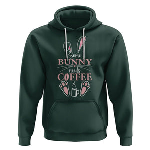 Easter Day Hoodie Funny Some Bunny Needs Coffee TS09 Dark Forest Green Printyourwear