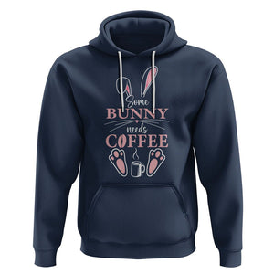 Easter Day Hoodie Funny Some Bunny Needs Coffee TS09 Navy Printyourwear