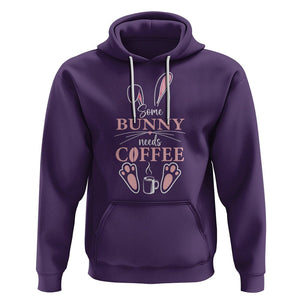 Easter Day Hoodie Funny Some Bunny Needs Coffee TS09 Purple Printyourwear