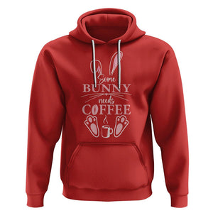 Easter Day Hoodie Funny Some Bunny Needs Coffee TS09 Red Printyourwear