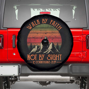Christian Spare Tire Cover Walk By Faith Not By Sight TS09 Black Print Your Wear