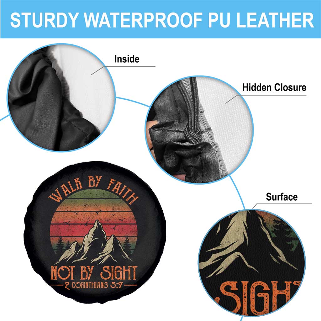 Christian Spare Tire Cover Walk By Faith Not By Sight TS09 Print Your Wear