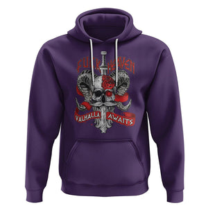 Viking Hoodie FxxK Heaven Valhalla Awaits Norse Mythology TS09 Purple Printyourwear