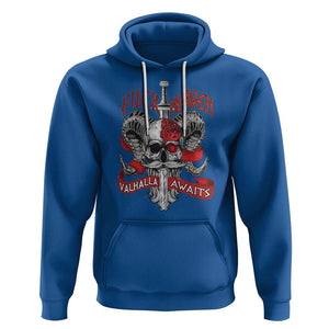 Viking Hoodie FxxK Heaven Valhalla Awaits Norse Mythology TS09 Royal Blue Printyourwear