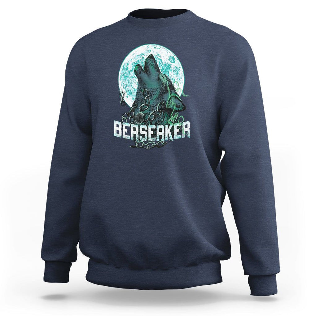 Viking Sweatshirt Berserk Wolf Warrior Odin Norse Mythology TS09 Navy Printyourwear