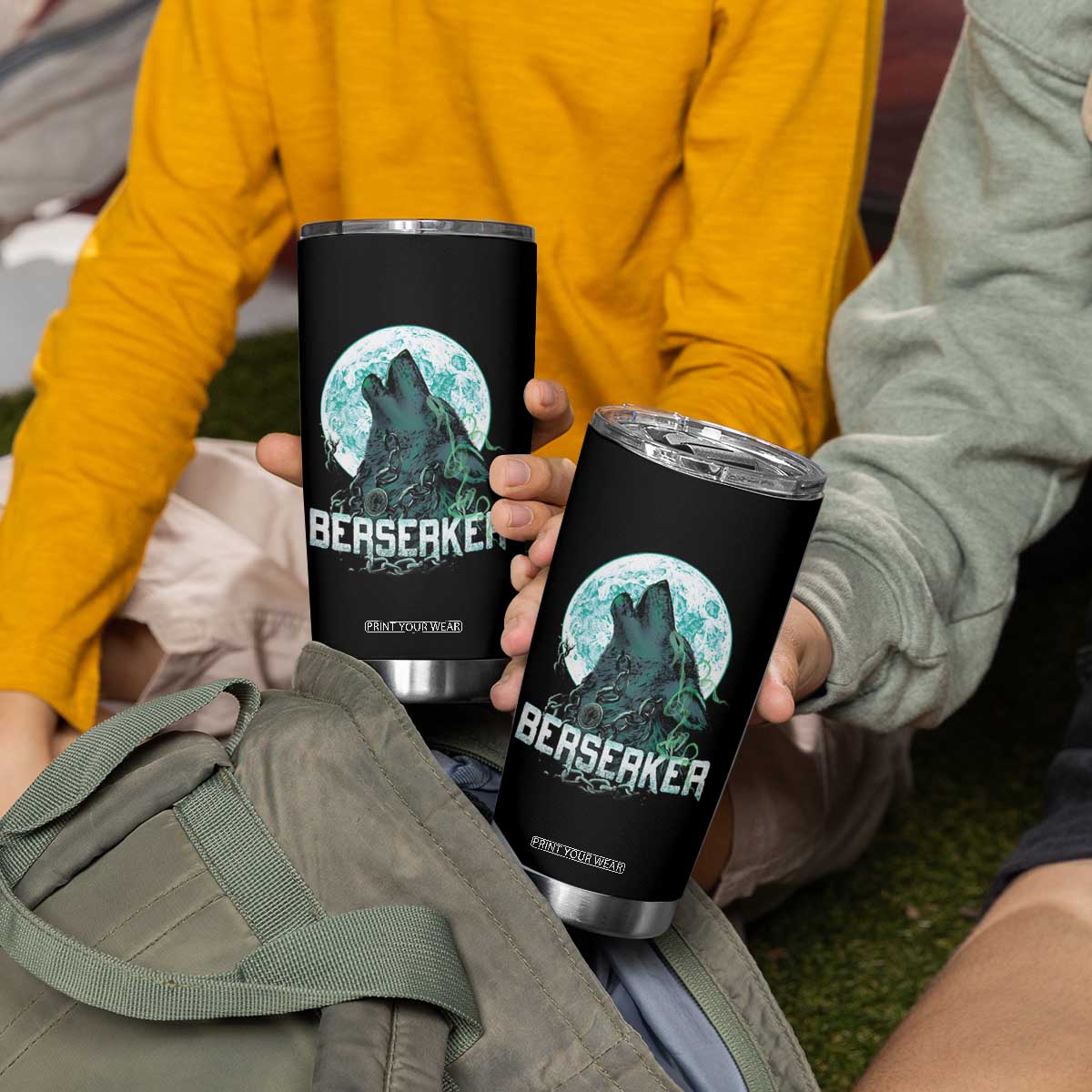 Viking Tumbler Cup Berserk Wolf Warrior Odin Norse Mythology TS09 Print Your Wear