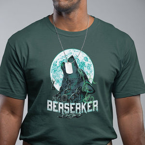 Viking T Shirt Berserk Wolf Warrior Odin Norse Mythology TS09 Dark Forest Green Printyourwear