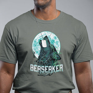 Viking T Shirt Berserk Wolf Warrior Odin Norse Mythology TS09 Military Green Printyourwear