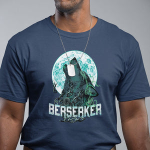 Viking T Shirt Berserk Wolf Warrior Odin Norse Mythology TS09 Navy Printyourwear