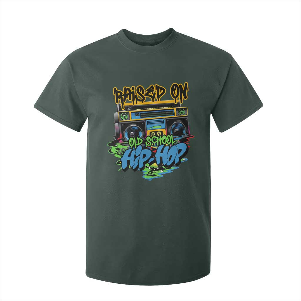 Raised On Old School Hiphop T Shirt For Kid TS09 Dark Forest Green Print Your Wear