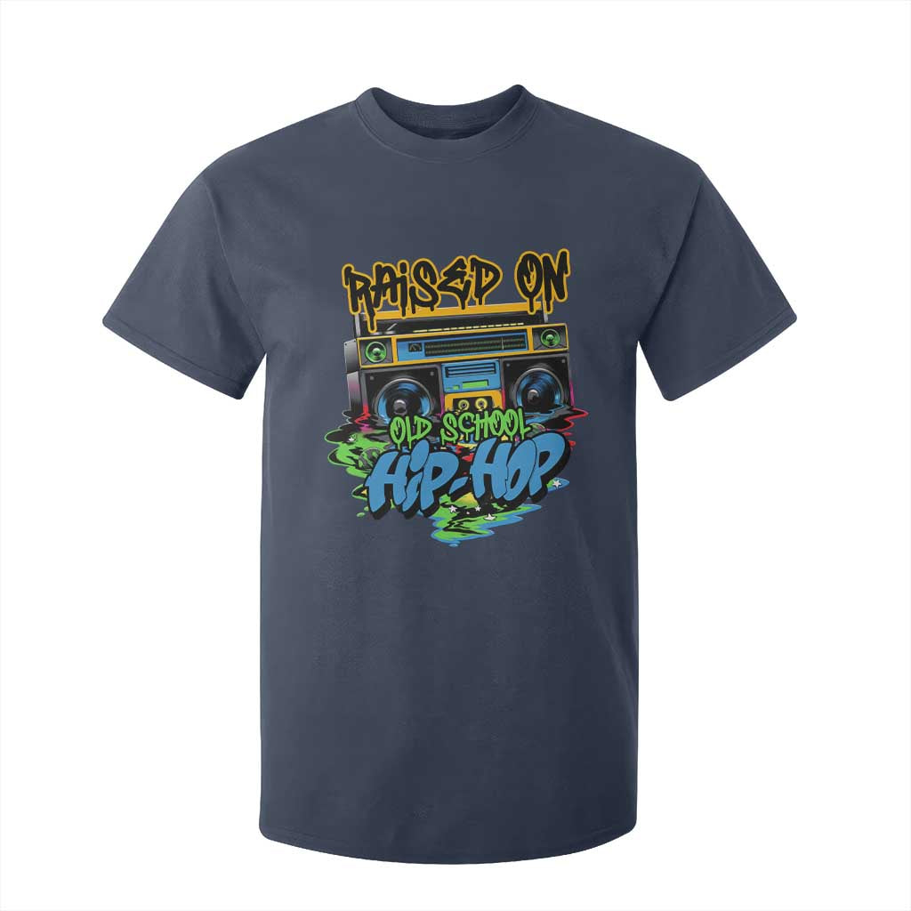 Raised On Old School Hiphop T Shirt For Kid TS09 Navy Print Your Wear