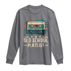 Old School Playlist Long Sleeve Shirt Retro Cassette Hip Hop Lover TS09 Charcoal Print Your Wear