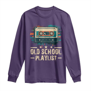 Old School Playlist Long Sleeve Shirt Retro Cassette Hip Hop Lover TS09 Purple Print Your Wear