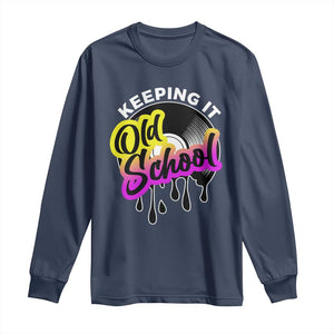 Hip Hop Keeping It Old School Long Sleeve Shirt TS09 Navy Print Your Wear