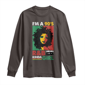 Hip Hop RnB Long Sleeve Shirt I'm A 90's R&B Kinda Girl Retro Cassettle TS09 Dark Chocolate Print Your Wear