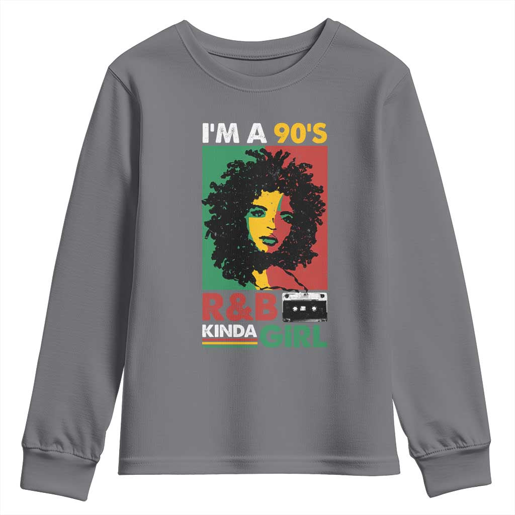 Hip Hop RnB Youth Sweatshirt I'm A 90's R&B Kinda Girl Retro Cassettle TS09 Charcoal Print Your Wear